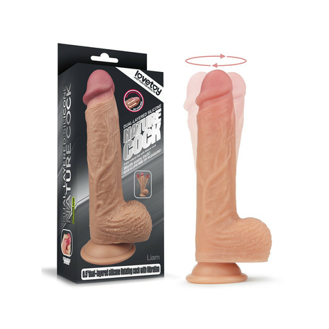 Love Toy - Consolador Realista Giratorio Y Calentador 21 Cm - Desnudo