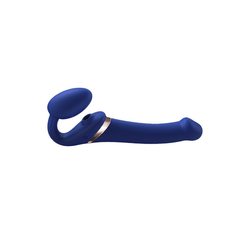 Strap-On-Me - Multi Orgasm - Vibrador Strap-On Con Estimulador De Lametazos Talla M - Azul