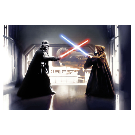 Papel Pintado Foto  - Star Wars Vader Vs. Kenobi - Tamaño 300 X 200 Cm