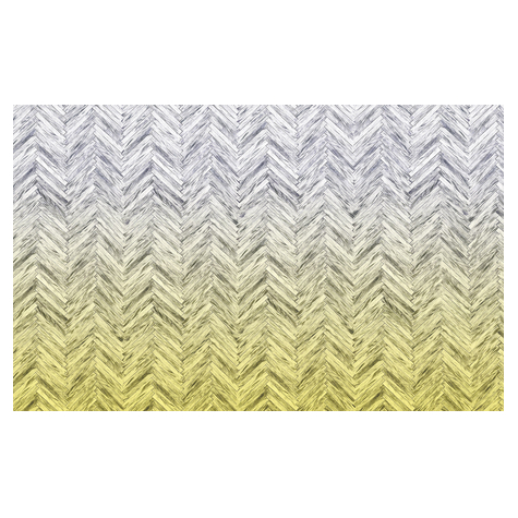 Non-Woven Wallpaper - Herringbone Yellow - Size 400 X 250 Cm