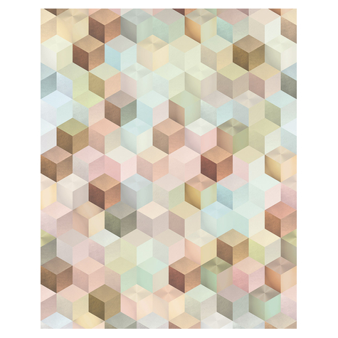 Non-Woven Wallpaper - Cubes - Size 200 X 250 Cm