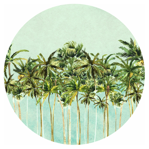 Self-Adhesive Non-Woven Wallpaper / Wall Tattoo - Coconut Trees - Size 125 X 125 Cm