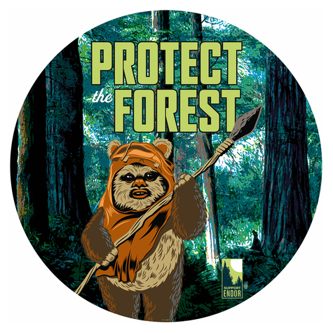 Papel Pintado Foto/Tatuaje Mural  Autoadhesivo - Star Wars Protect The Forest - Tamaño 125 X 125 Cm