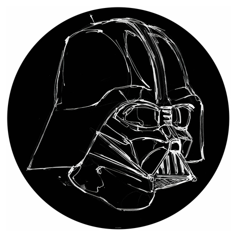 Papel Pintado Foto/Tatuaje Mural  Autoadhesivo - Star Wars Ink Vader - Tamaño 125 X 125 Cm