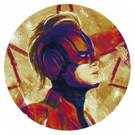 Papel Pintado Foto/Tatuaje Mural  Autoadhesivo - Avengers Painting Captain Marvel Helmet - Tamaño 125 X 125 Cm