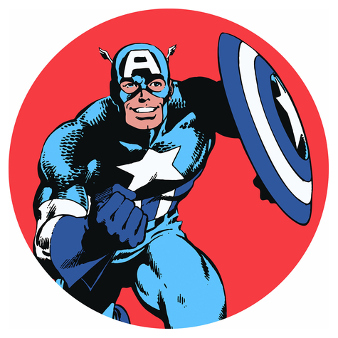 Papel Pintado Foto/Tatuaje Mural  Autoadhesivo - Marvel Powerup Capitán América - Tamaño 125 X 125 Cm