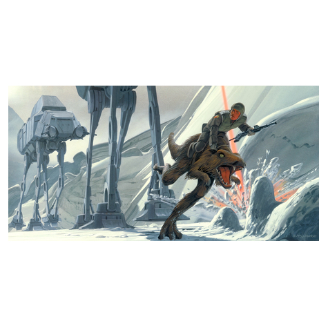 Non-Woven Wallpaper - Star Wars Classic Rmq Hoth Battle Ground - Size 500 X 250 Cm