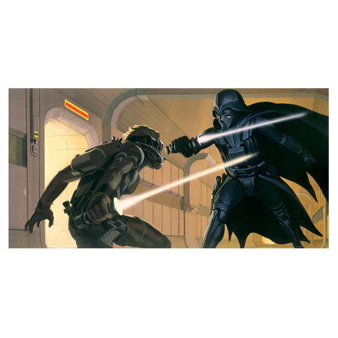 Papel Pintado Foto  - Star Wars Classic Rmq Vader Vs Luke - Tamaño 500 X 250 Cm