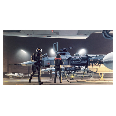 Papel Pintado Foto  - Star Wars Classic Rmq Yavin Hangar - Tamaño 500 X 250 Cm
