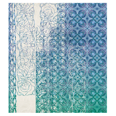 Papel Pintado Foto  - Art Nouveau Bleu - Formato 250 X 280 Cm