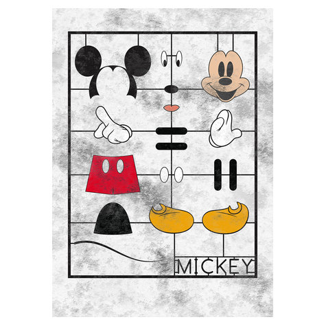 Non-Woven Wallpaper - Mickey Kit - Size 200 X 280 Cm