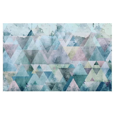 Papel Pintado Foto  - Triángulos Azul - Formato 400 X 250 Cm