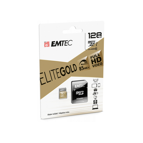 Microsdxc 256gb Emtec +Adaptador Cl10 Elitegold Uhs-I 85mb/S Blister