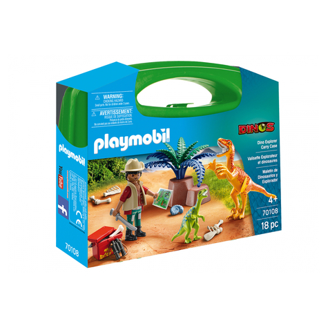 Playmobil Dinos - Maletín De Dinosaurio Y Explorador (70108)