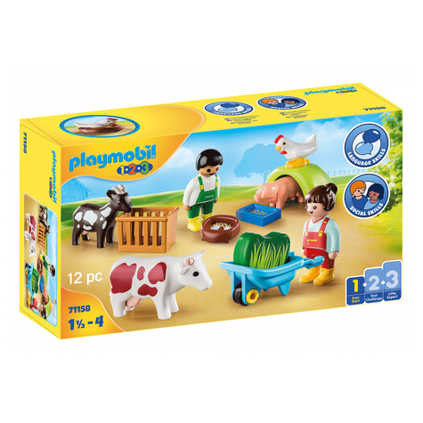 Playmobil 1.2.3 - Diviértete Jugando En La Granja (71158)