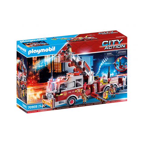 Playmobil City Action - Camión De Bomberos Us Tower Ladder (70935)