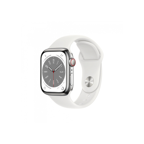 Apple Watch Series 8 Gps+Celular 41mm Acero Plateado Blanco Deporte Mnj53fd/A