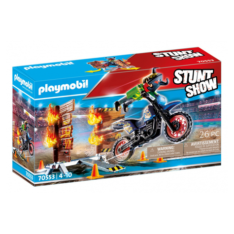 Playmobil Stunt Show - Moto Con Pared De Fuego (70553)