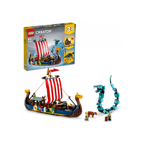 Lego Creator - Barco Vikingo Con Serpiente De Midgard 3 En 1 (31132)